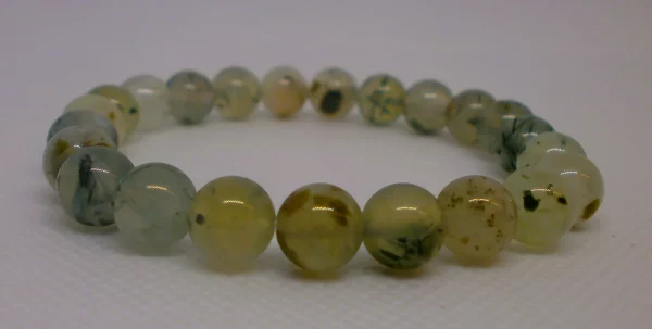 A Prehnite crystal bracelet.