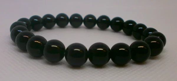 A silver Obsidian crystal bracelet